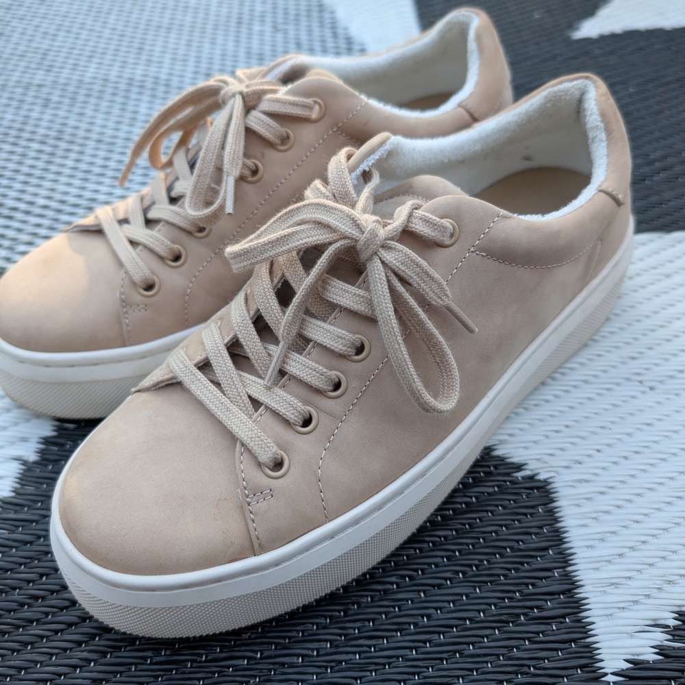 Abeo Jumpstreet Leather Sneakers Women's Size 8 - Sand Canvas